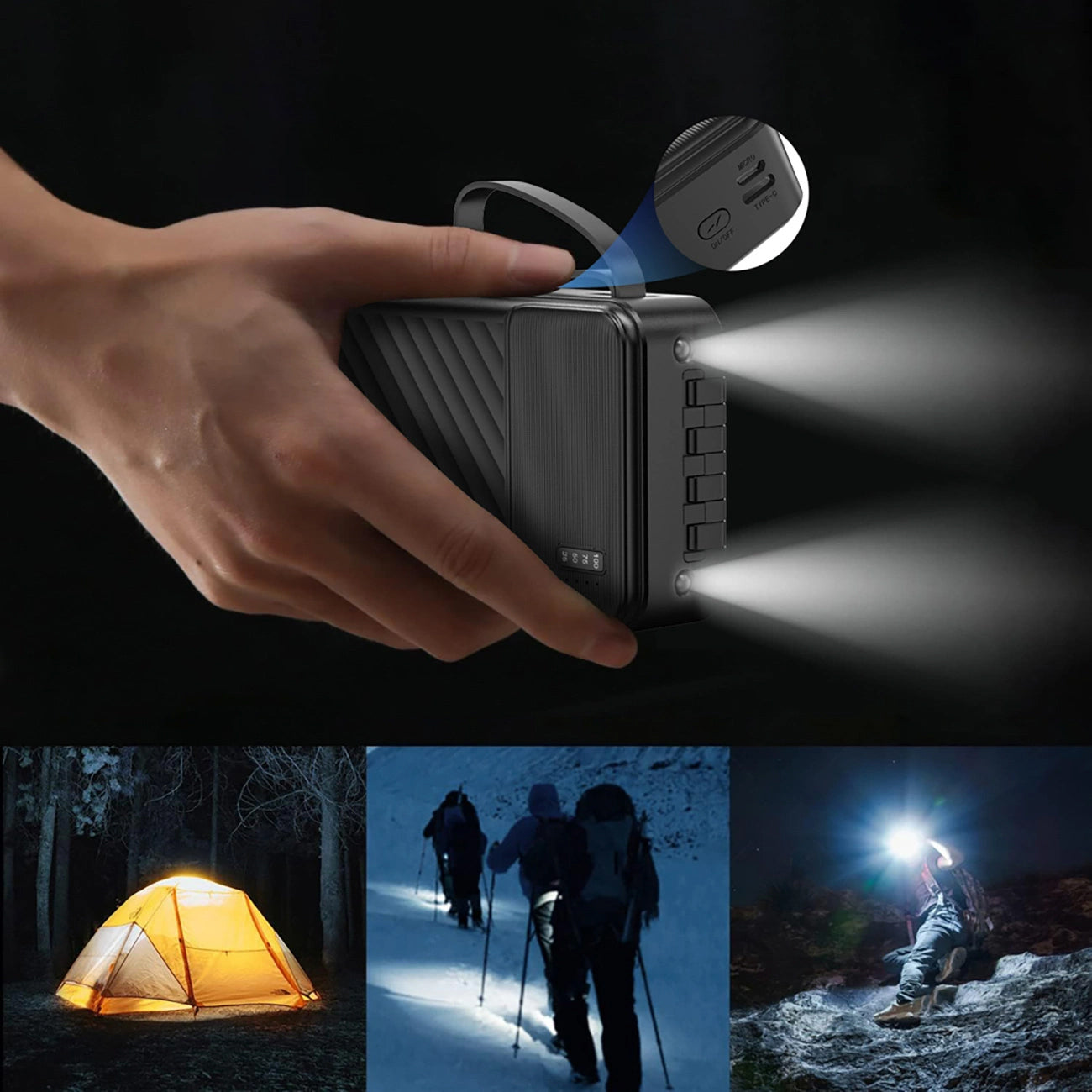 Externe Batterij Dudao K11 Pro, 20000mAh, 10W, 1 x Lightning - 1 x microUSB - 1 x USB-A - 1 x USB-C, Wit