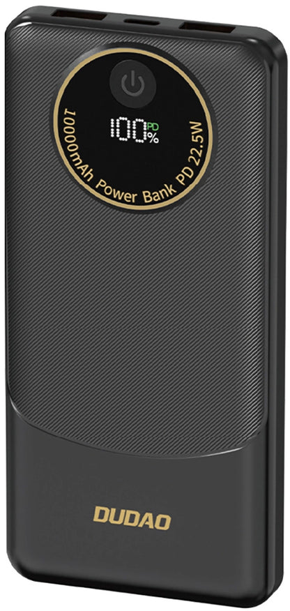 Batterie Externe Dudao K12, 10000mAh, 22.5W, QC + PD, 1 x USB-C - 2 x USB-A, Noire