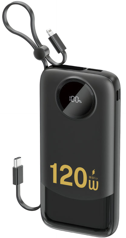 Externe Batterij Dudao K13, 10000mAh, 22.5W, QC + PD, 1 x Lightning - 1 x USB-A - 2 x USB-C, Zwart