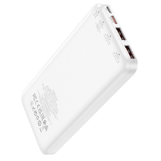 Externer Akku HOCO J101, 10000mAh, 22.5W, QC + PD, 1 x USB-C - 2 x USB-A, Weiß