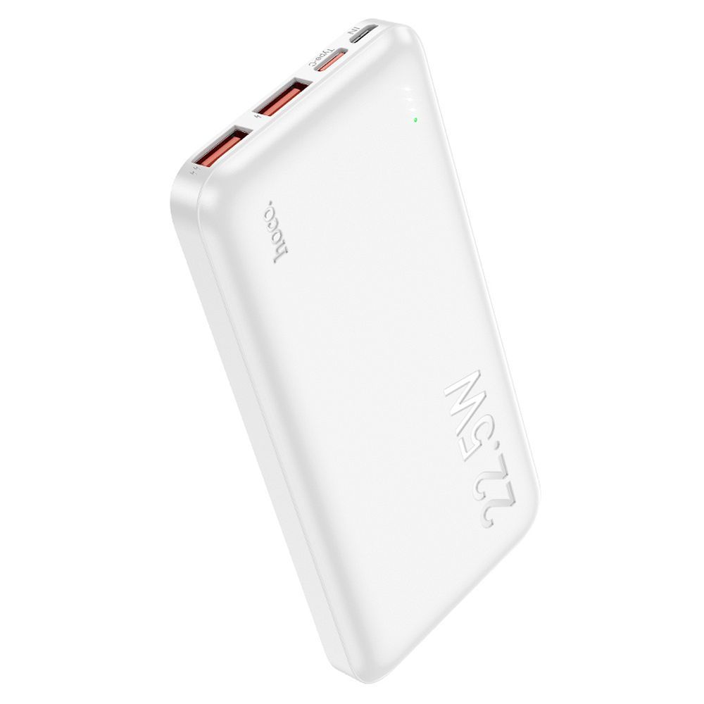 Batterie Externe HOCO J101, 10000mAh, 22.5W, QC + PD, 1 x USB-C - 2 x USB-A, Blanche