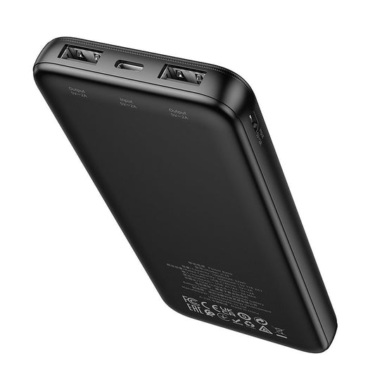 Batterie Externe HOCO J128, 10000mAh, 10W, 2 x USB-A, Noire