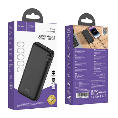 Externe Batterie HOCO J128A, 20000mAh, 10W, 2 x USB-A, Schwarz, Wiederverpackt
