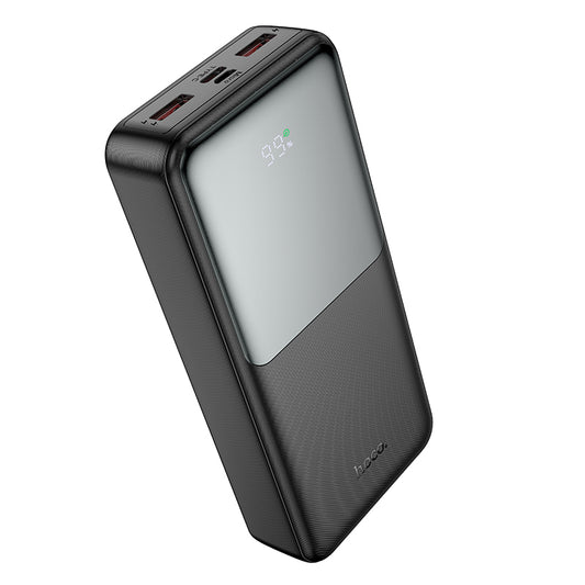 HOCO J136A External Battery, 20000mAh, 22.5W, QC + PD, 1 x USB-C - 2 x USB-A, Black