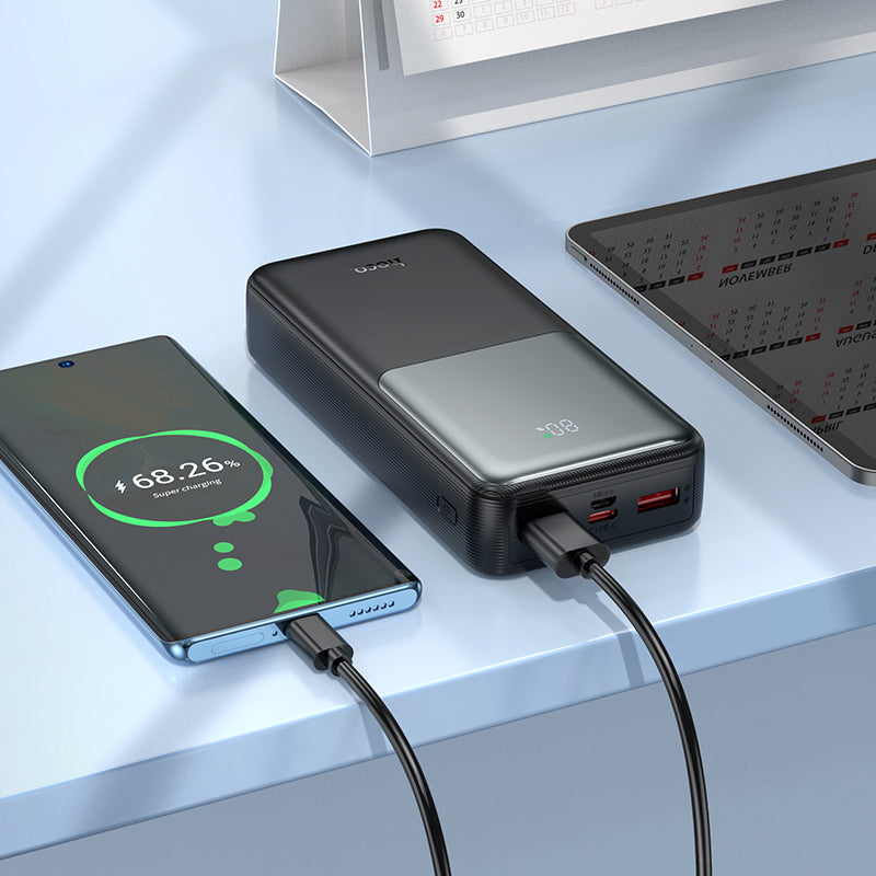 Batterie Externe HOCO J136A, 20000mAh, 22,5W, QC + PD, 1 x USB-C - 2 x USB-A, Noire