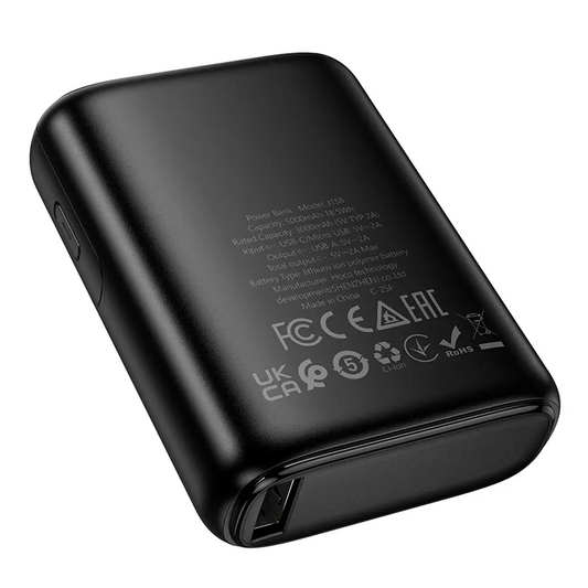 Externe Batterij HOCO J158, 5000mAh, 10W, 1 x USB-A, Zwart