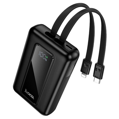 Externe Batterie HOCO J162, 10000mAh, 22,5W, QC + PD, 1 x Lightning - 1 x USB-A - 2 x USB-C, Schwarz