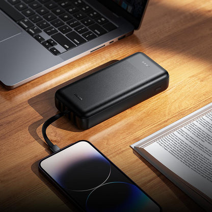HOCO J163A powerbank, 20000 mAh, 10 W, 1 x Lightning - 1 x microUSB - 1 x USB-C - 2 x USB-A, zwart