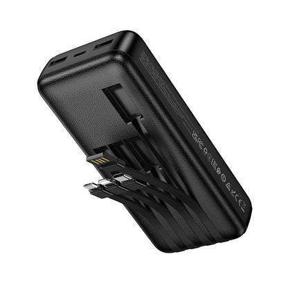 HOCO J163A powerbank, 20000 mAh, 10 W, 1 x Lightning - 1 x microUSB - 1 x USB-C - 2 x USB-A, zwart