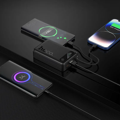 Externe batterij HOCO J171A, 20000mAh, 22,5W, QC + PD, 1 x Lightning - 1 x USB-A - 2 x USB-C, Zwart