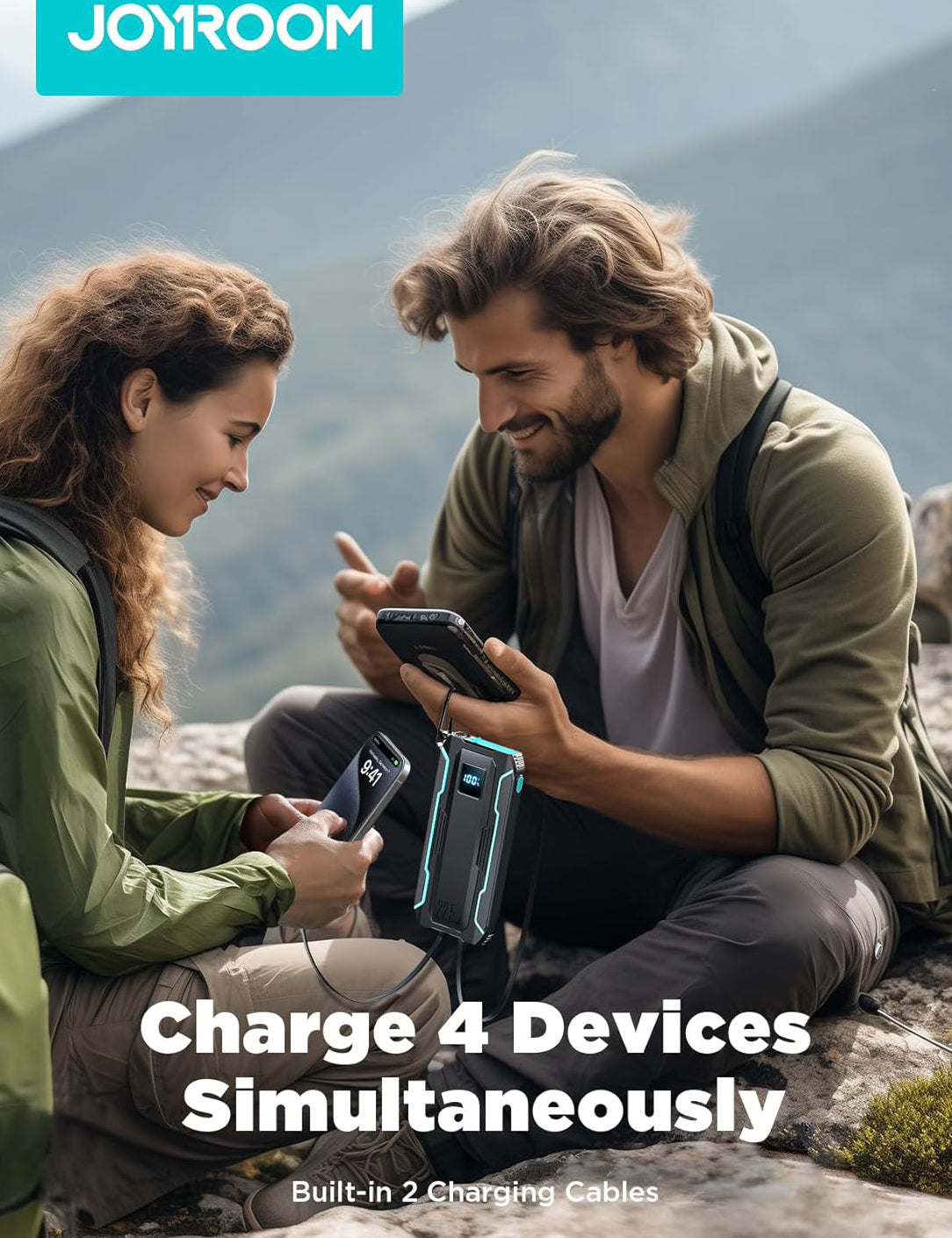Externer Akku Joyroom JR-L017, 10000mAh, 22.5W, QC + PD, 1 x Lightning - 1 x USB-A - 2 x USB-C, Schwarz