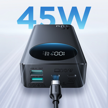 Joyroom JR-PBF02 Pro Externe Batterij, 20000mAh, 45W, QC + PD, 2 x USB-A - 2 x USB-C, Zwart