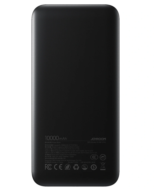 Externe batterij Joyroom JR-PBF12 Pro, 10000mAh, 22.5W, QC + PD, 1 x USB-C - 2 x USB-A, Zwart