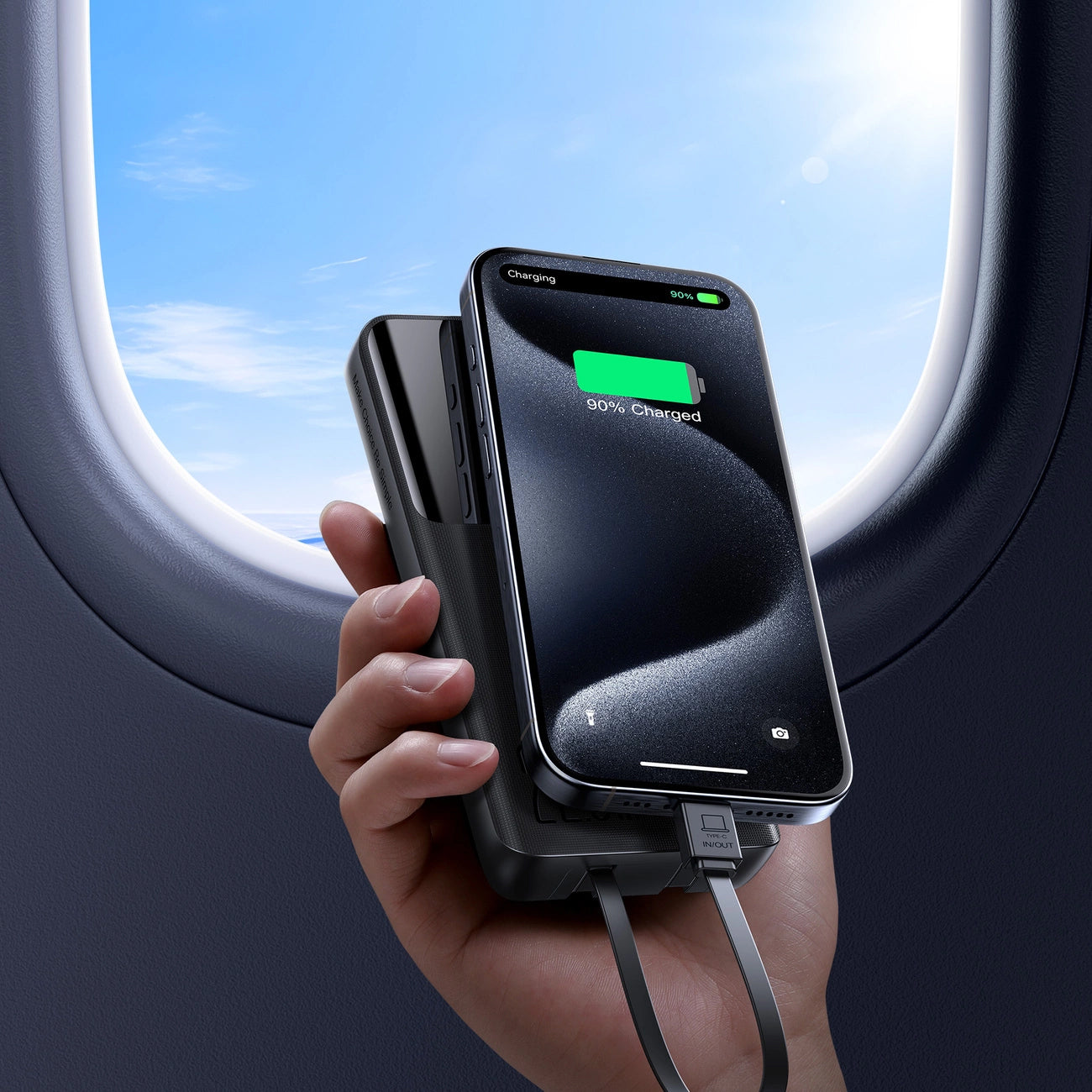 Externe Batterij Joyroom JR-PBF19, 10000mAh, 22.5W, QC + PD, 1 x Lightning - 1 x USB-A - 2 x USB-C, Zwart