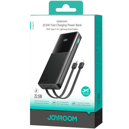 Externe Batterij Joyroom JR-PBF19, 10000mAh, 22.5W, QC + PD, 1 x Lightning - 1 x USB-A - 2 x USB-C, Zwart