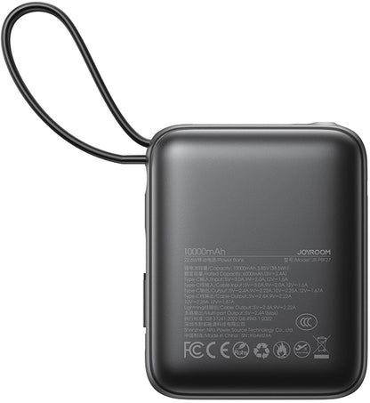 Joyroom JR-PBF27 External Battery, 10000mAh, 22.5W, PD, 1 x Lightning - 2 x USB-C, Black