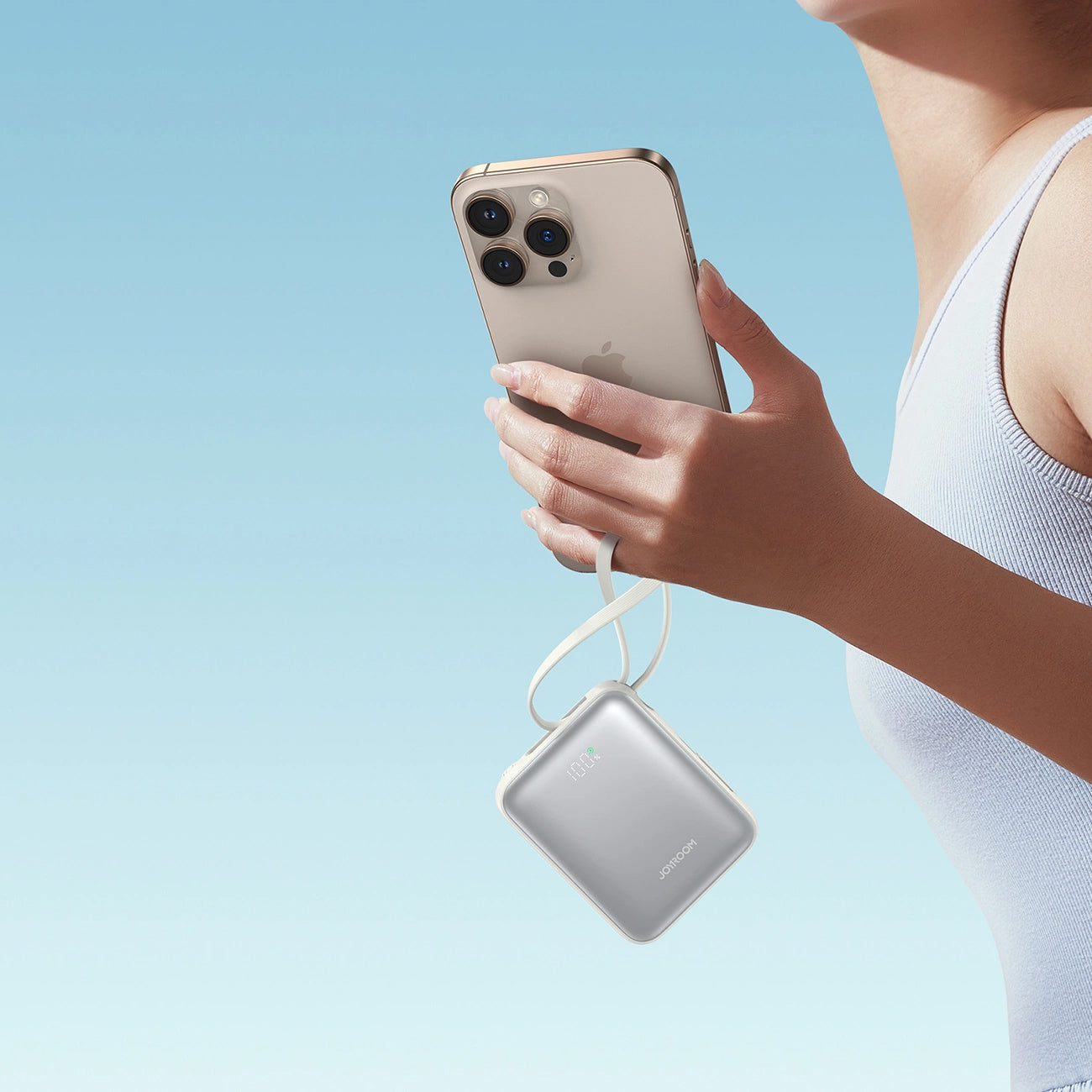 Joyroom JR-PBF27 External Battery, 10000mAh, 22.5W, PD, 1 x Lightning - 2 x USB-C, White