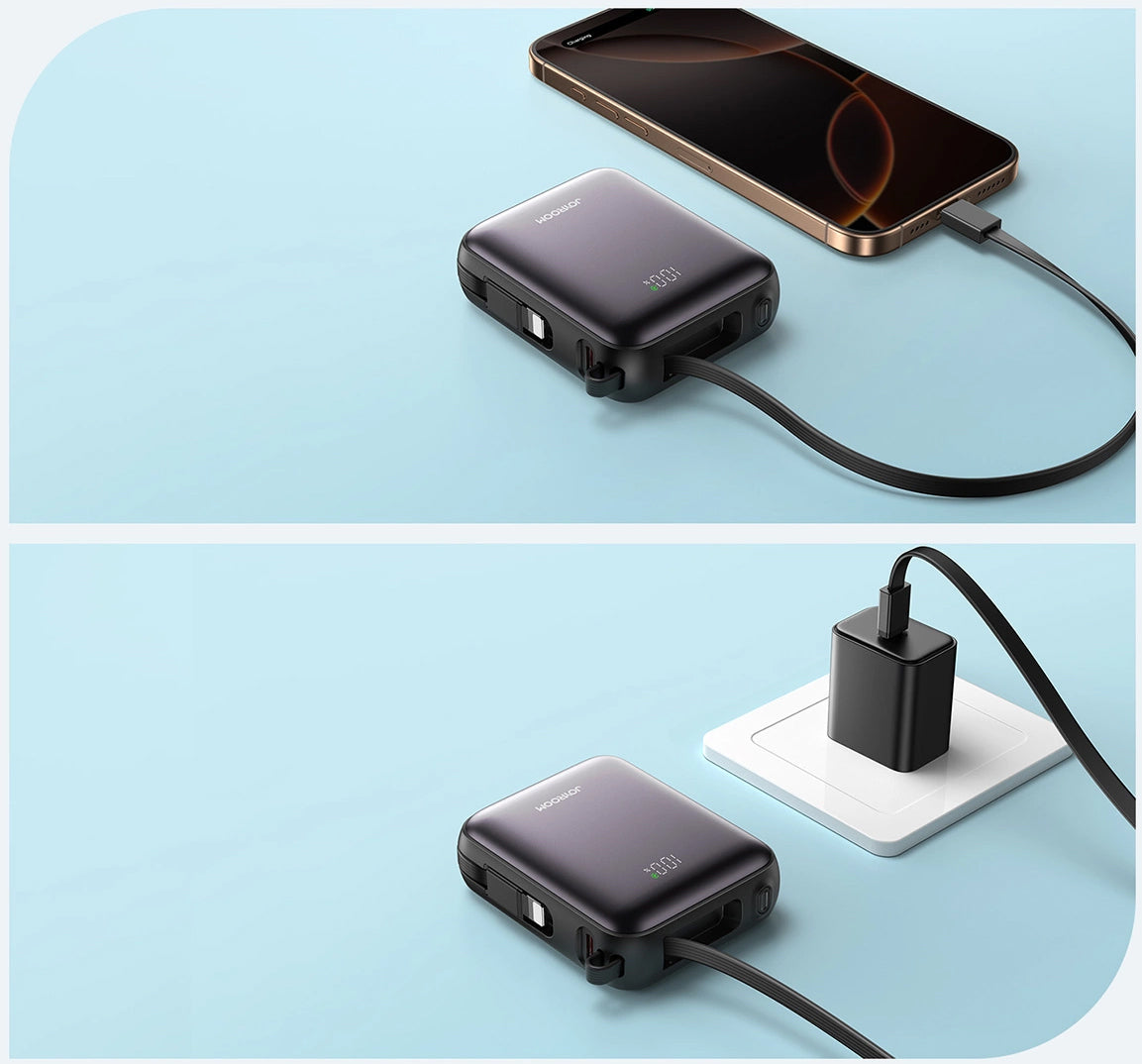 Joyroom JR-PBF27 External Battery, 10000mAh, 22.5W, PD, 1 x Lightning - 2 x USB-C, Black