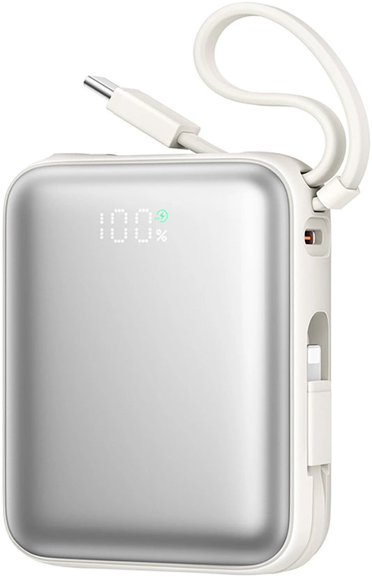 Externer Akku Joyroom JR-PBF27, 10000mAh, 22.5W, PD, 1 x Lightning - 2 x USB-C, Weiß