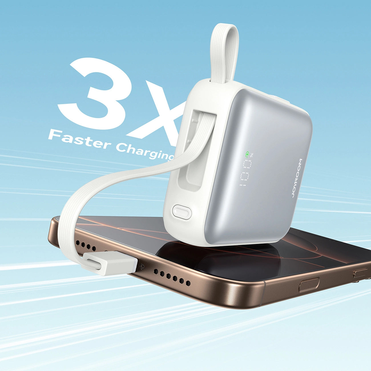 Joyroom JR-PBF27 External Battery, 10000mAh, 22.5W, PD, 1 x Lightning - 2 x USB-C, White