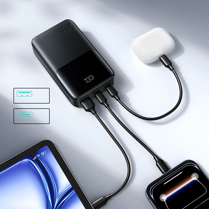Externer Akku Joyroom JR-QP192, 20000mAh, 22.5W, QC + PD, 1 x USB-A - 2 x USB-C, Schwarz