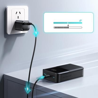 Externer Akku Joyroom JR-QP192, 20000mAh, 22.5W, QC + PD, 1 x USB-A - 2 x USB-C, Schwarz