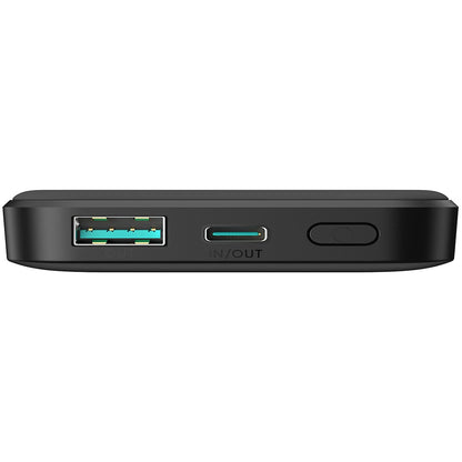 Joyroom JR-W020 MagSafe Externe Batterij, 5000mAh, 20W, QC + PD + FQI, 1 x QI - 1 x USB-A - 1 x USB-C, Zwart 