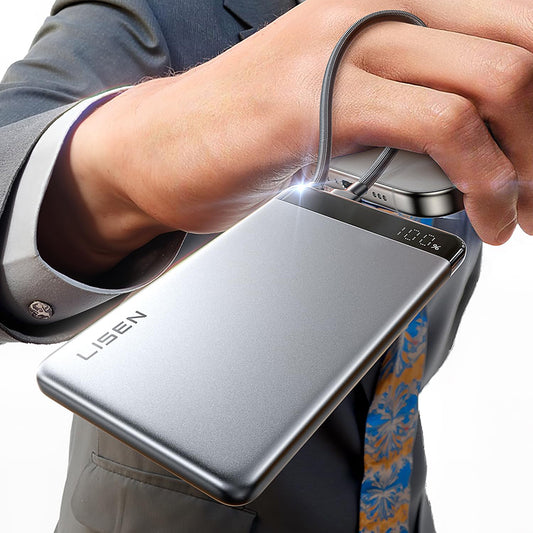 Batterie Externe Lisen, 10000mAh, 22,5W, PD, 2 x USB-C, Gris