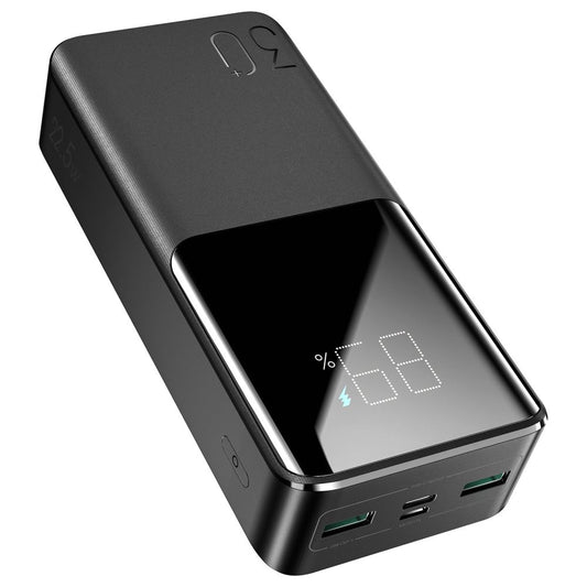 Batterie Externe Joyroom JR-QP193, 30000mAh, 22,5W, QC + PD, 1 x USB-C - 2 x USB-A, Noire