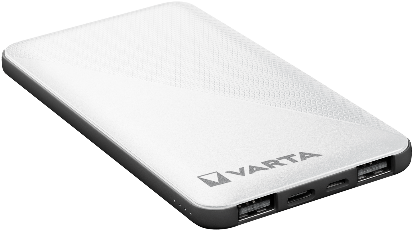 Batterie externe Varta Energy, 5000mAh, 15W, 2 x USB-A - 1 x USB-C, blanc