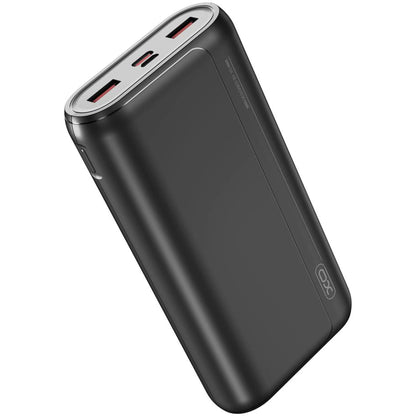 Batterie Externe XO Design PR127, 20000mAh, 22.5W, QC + PD, 1 x USB-C - 2 x USB-A, Noire