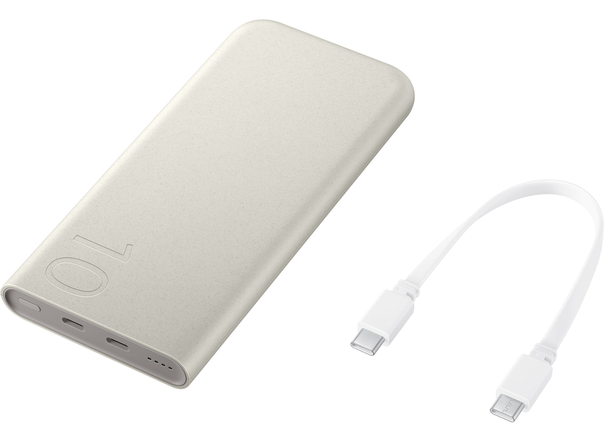 Externe Samsung Batterie, 10000mAh, 25W, PD, 2 x USB-C, Beige, Wiederverpackt EB-P3400XUEGEU