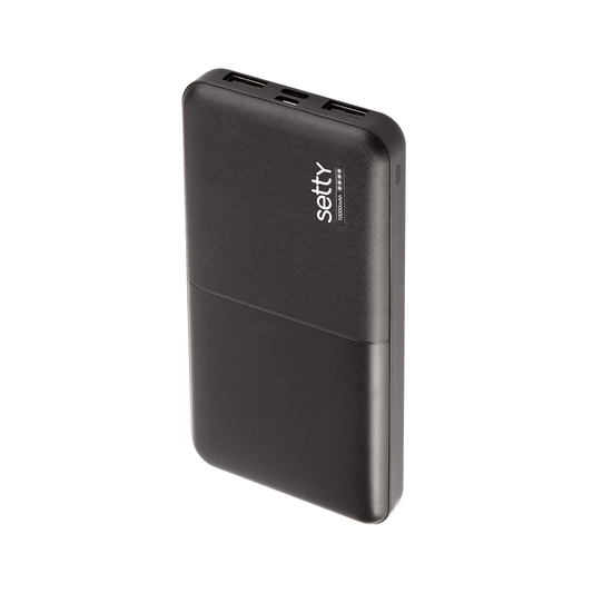 Setty Externe Batterij, 10000mAh, 10W, 2 x USB-A, Zwart