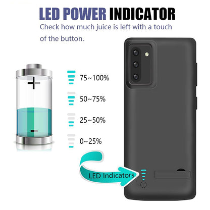 Batterie Externe Type Étui Techsuit Power Pro Battery pour Samsung Galaxy Note 10 5G N971 / Note10 N970, 5000mAh, Noire