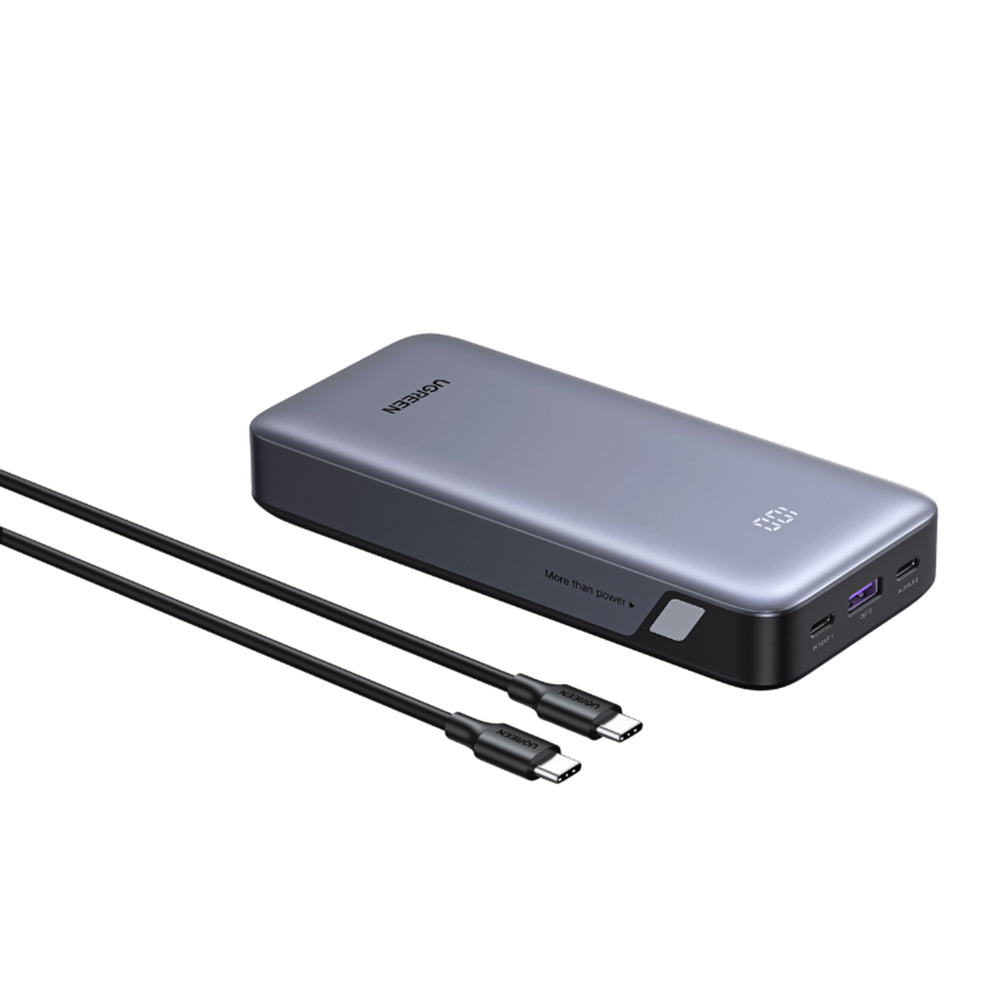 Externe Batterie UGREEN Nexode PB532 (55989B), 20000mAh, 30W, QC + PD, 1 x USB-A - 2 x USB-C, Grau