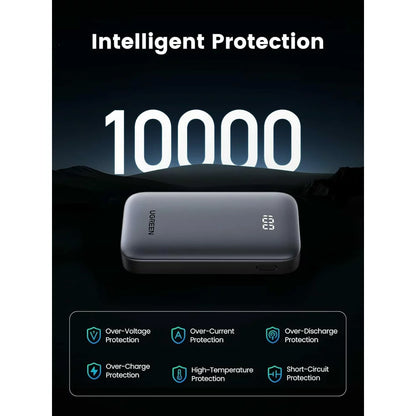 Externe Batterij UGREEN PB502, 10000mAh, 30W, QC + PD, 1 x USB-A - 1 x USB-C, Gri