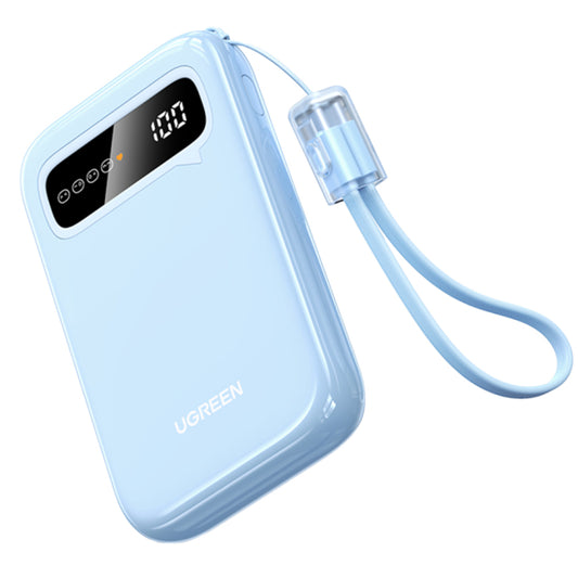 Externe Batterij UGREEN PB522, 10000mAh, 20W, QC + PD, 1 x USB-A - 1 x USB-C, Blauw