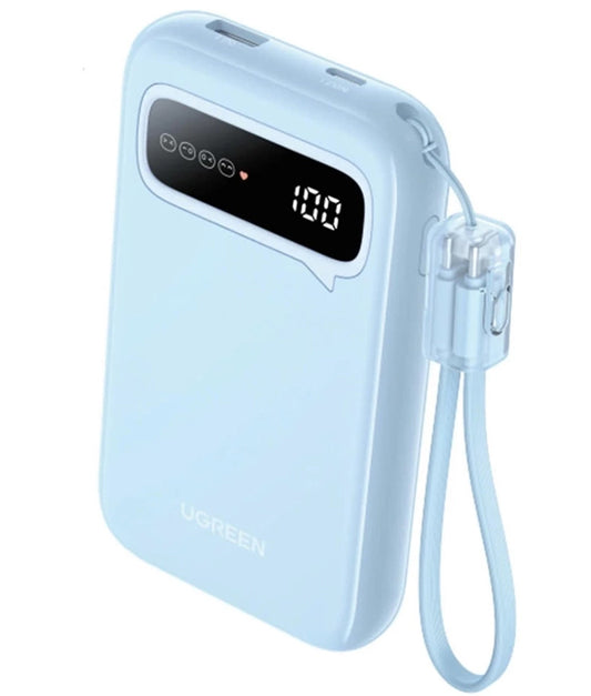 Externe Batterij UGREEN PB522, 10000mAh, 20W, QC + PD, 1 x USB-A - 1 x USB-C, Blauw