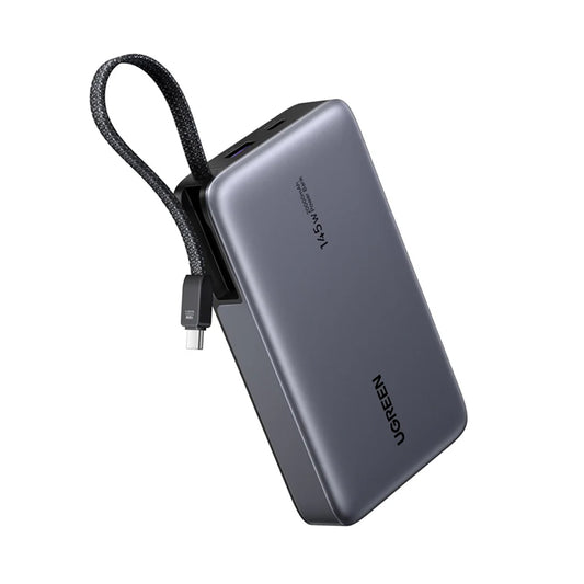 Externe Batterij UGREEN PB551 (55992), 20000mAh, 145W, QC + PD, 1 x USB-A - 2 x USB-C, Grijs