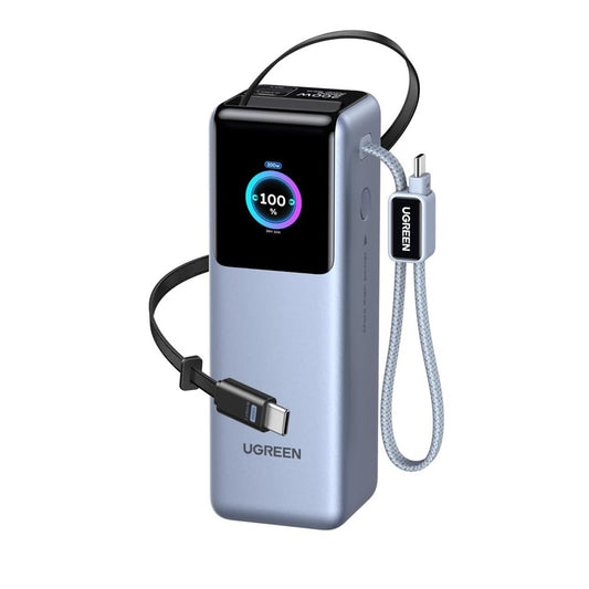 Externe batterij UGREEN PB728 (75702B), 25000mAh, 200W, QC + PD, 1 x USB-A - 3 x USB-C, Grijs