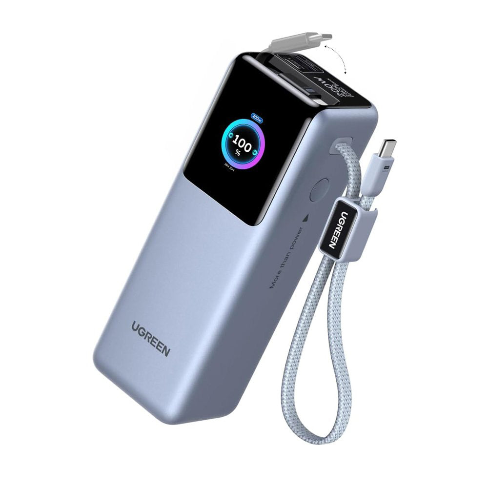 Externe Batterie UGREEN PB728 (75702B), 25000mAh, 200W, QC + PD, 1 x USB-A - 2 x USB-C, Grau