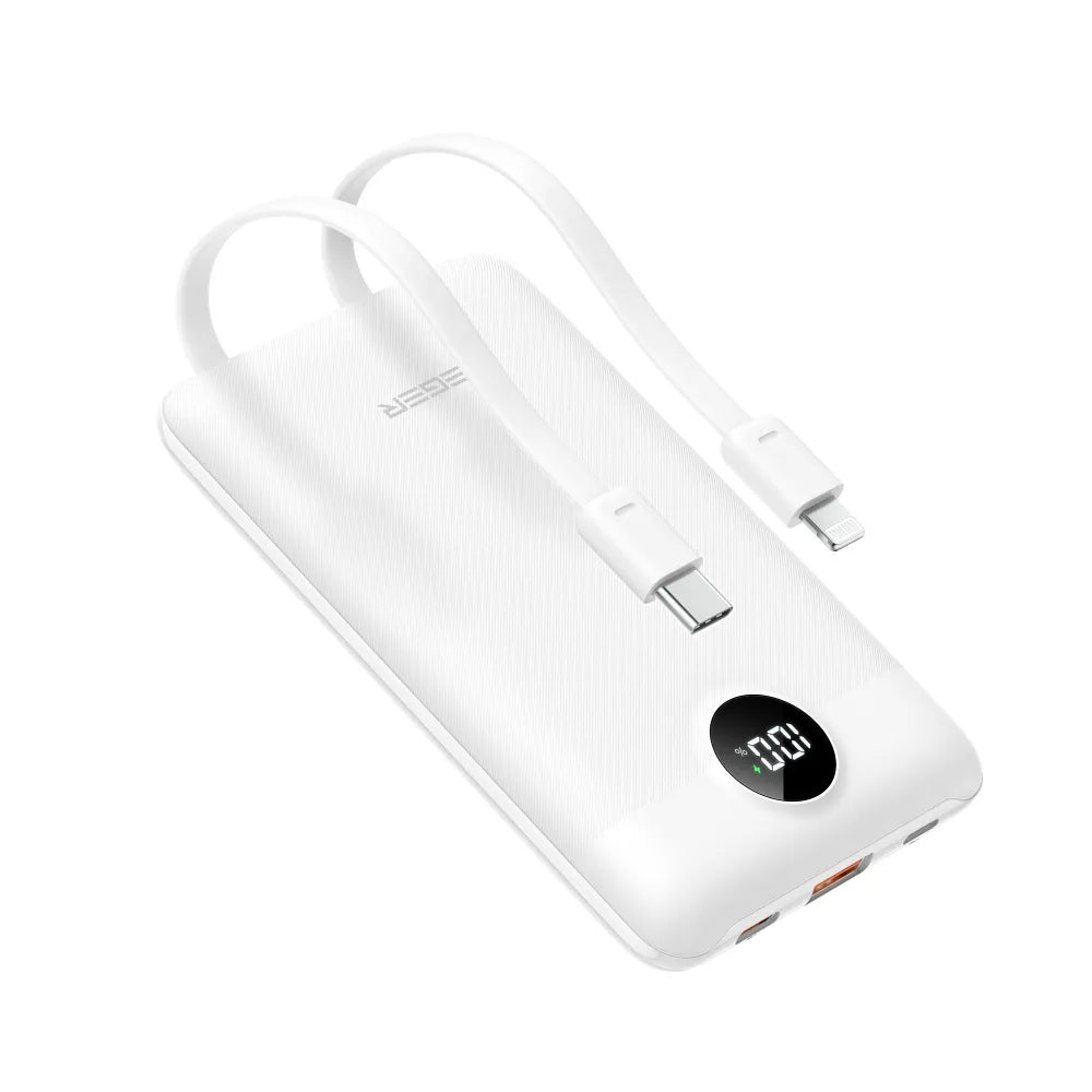 Externer Akku Veger C11C, 10000mAh, 22.5W, QC + PD, 1 x Lightning - 1 x USB-A - 2 x USB-C, Weiß