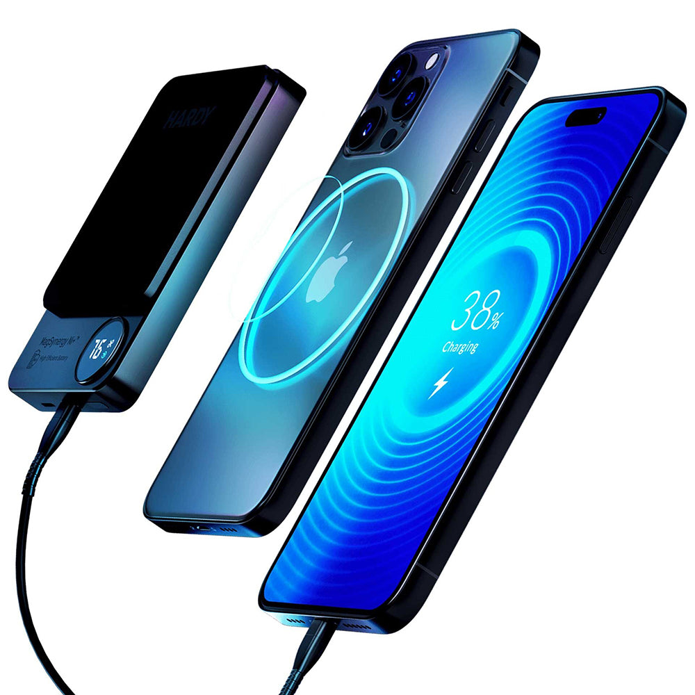 Draadloze Externe Batterij 3MK MagSynergy Ni+, 5000mAh, 22.5W, PD + FQI, 1 x QI - 1 x USB-C, Zwart