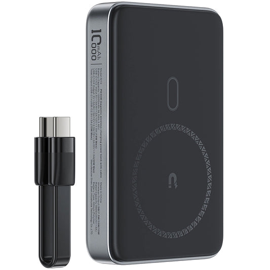Draadloze Externe Batterij Acefast M10, 10000mAh, 30W, PD + FQI, 1 x QI - 2 x USB-C, Zwart