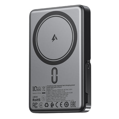 Draadloze Externe Batterij Acefast M17, 10000mAh, 22.5W, PD + FQI, 1 x QI - 1 x USB-C, Zwart
