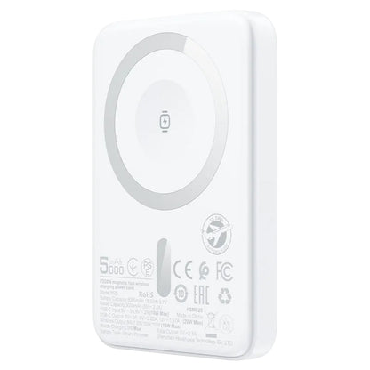 Batterie Externe Sans Fil Acefast M25, 5000mAh, 20W, PD + FQI, 1 x QI - 1 x USB-C, Blanche