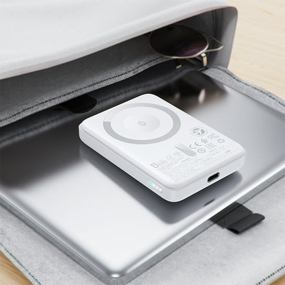Batterie Externe Sans Fil Acefast M25, 5000mAh, 20W, PD + FQI, 1 x QI - 1 x USB-C, Blanche