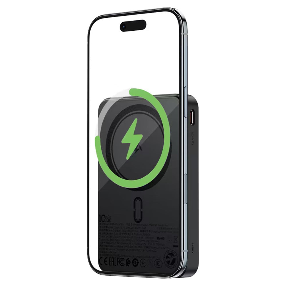 Batterie Externe Sans Fil Acefast M31, 10000mAh, 22.5W, QC + PD + FQI, 1 x QI - 1 x USB-A - 2 x USB-C, Noire