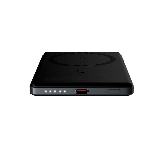 Allity Wireless External Battery. APB-300, 5000mAh, 20W, PD + QC, 1 x QI - 1 x USB-C, Gray