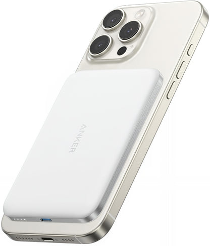 Anker Nano Wireless External Battery, 5000mAh, 20W, PD + FQI, 1 x QI - 1 x USB-C, White A1665H21